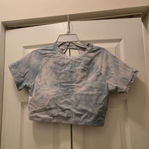 Blue Tie-Dye Women's Crop Top